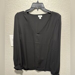 Flattering Black size Med V Neck J Crew Blouse